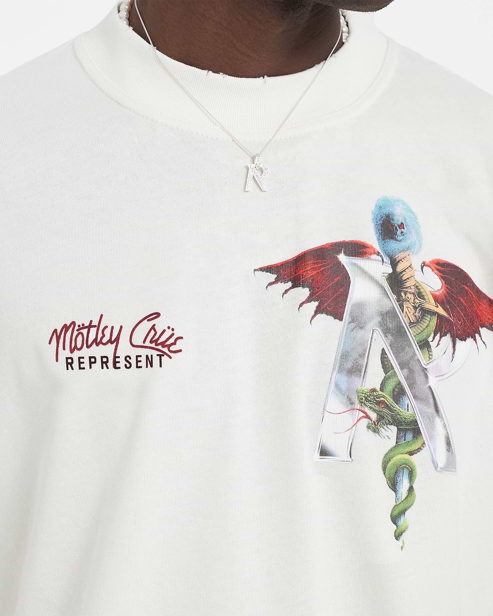 Represent x Mötley Crüe™️ Initial T-Shirt - Flat White